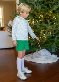 Sibley Bloomer/Short Set Long Sleeve - Mistletoe Green Swiss Dot - Classic Sets | Lullaby Set