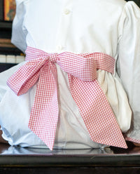 Sadie Bubble - White, Redford Red Windowpane, Smocking