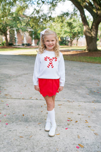 Cozy Up Sweater - Sterling White, Candy Cane (FL26)