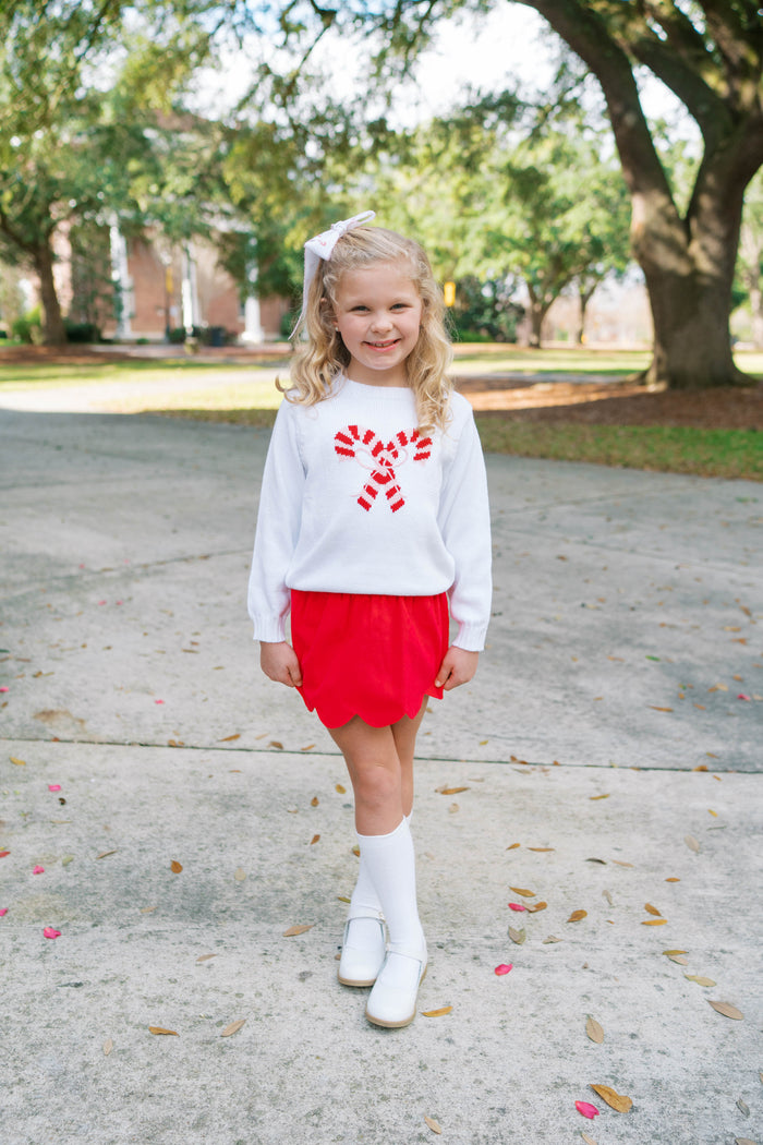 Cozy Up Sweater - Sterling White, Candy Cane (FL26)