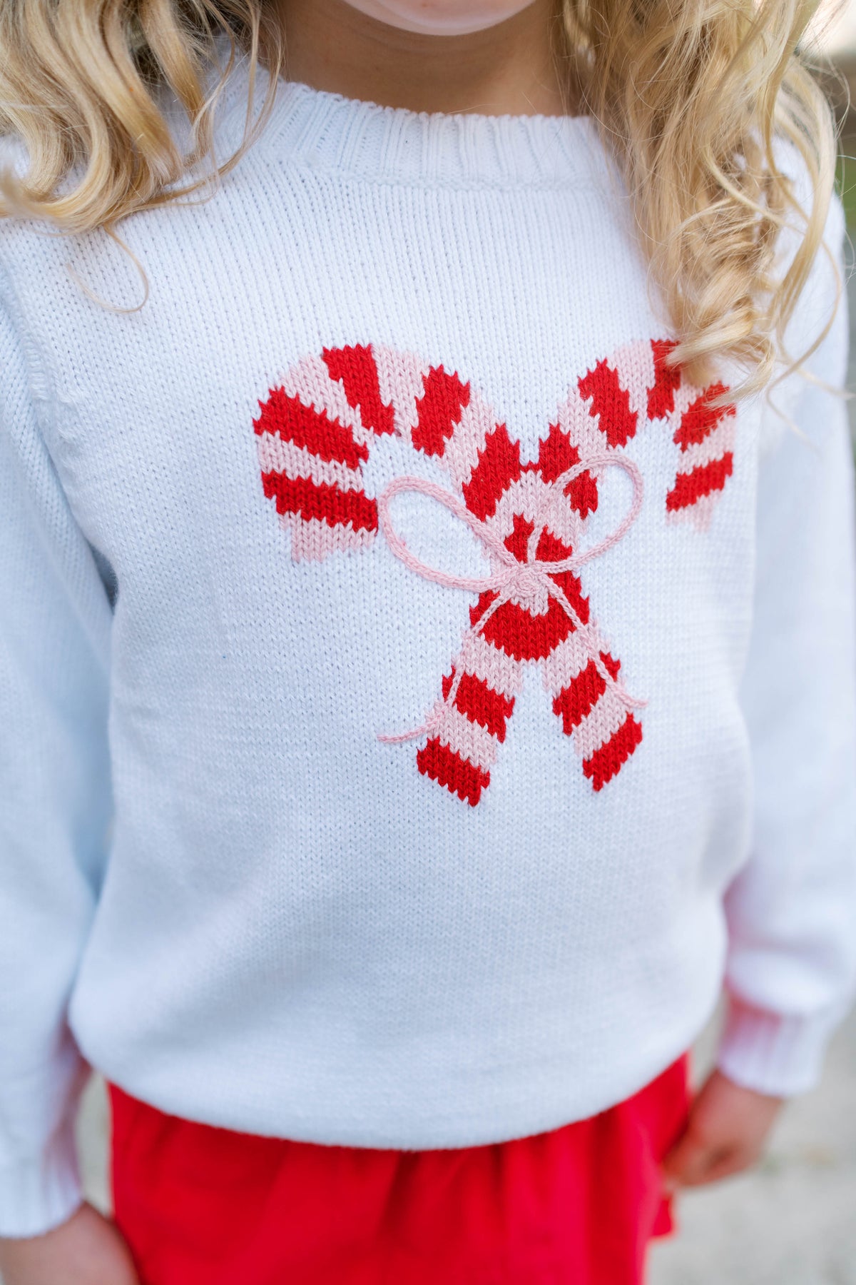 Cozy Up Sweater - Sterling White, Candy Cane (FL26)