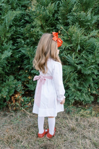 Sadie Dress - White, Redford Red Windowpane, Smocking - Classic Dresses | Lullaby Set
