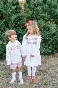 Liam Short Set - Redford Red Windowpane, Smocking - Classic Sets | Lullaby Set