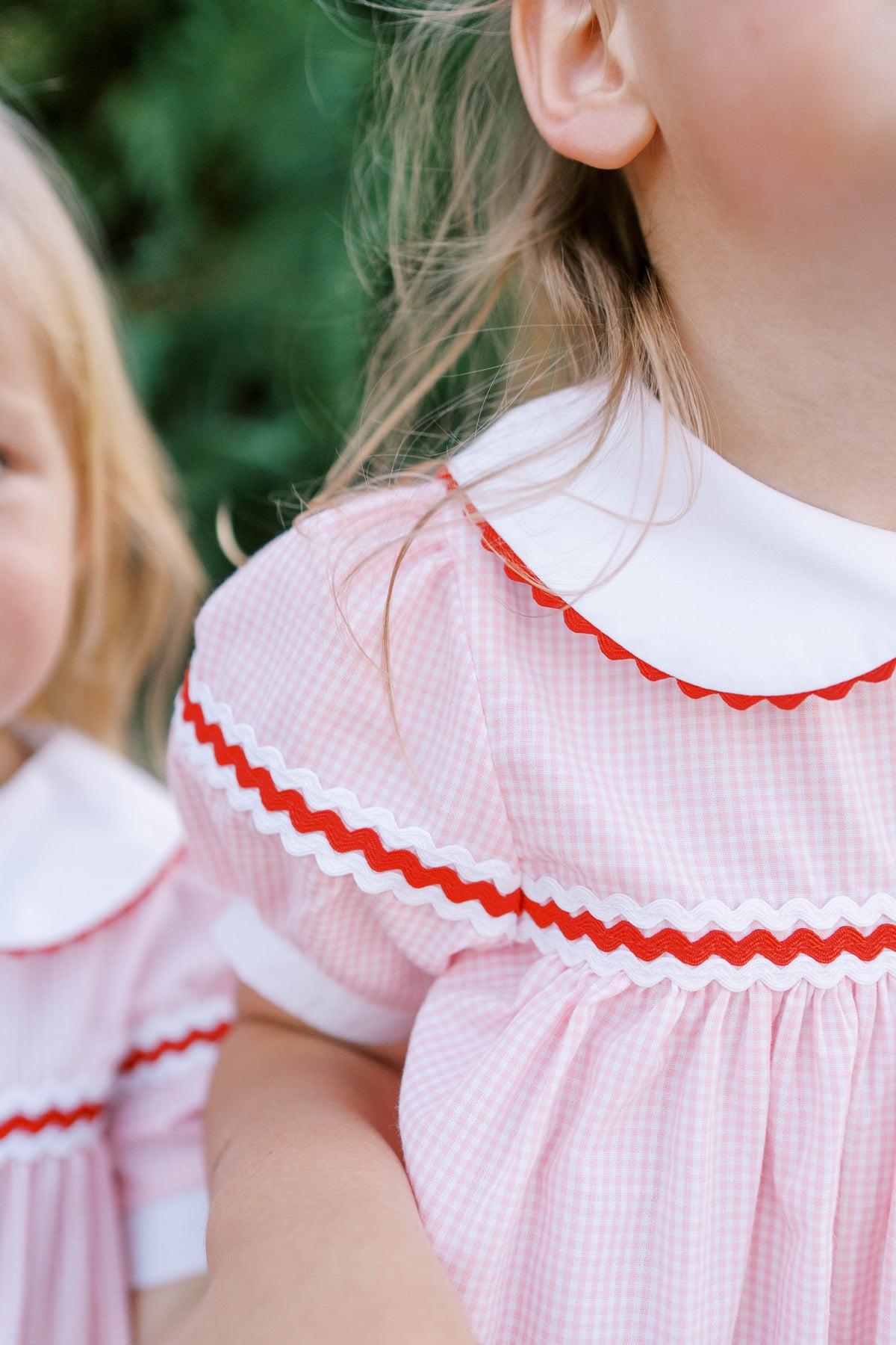 Kendall Dress - Classic Pink Minigingham, Ric Rac (FL26)