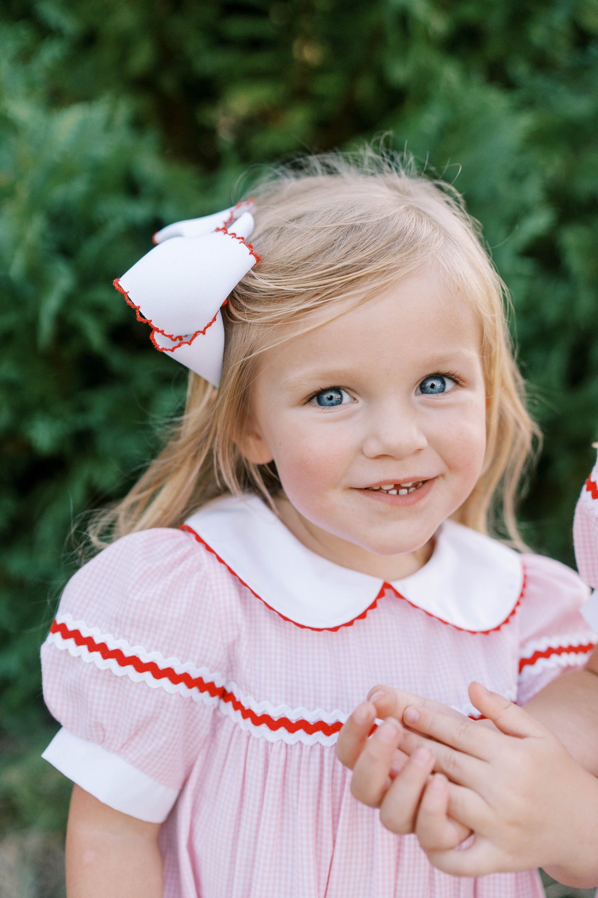 Kendall Bubble - Classic Pink Minigingham, Ric Rac (FL26)