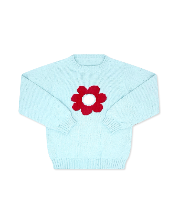 Cozy Up Sweater - Bluffton Blue Flower