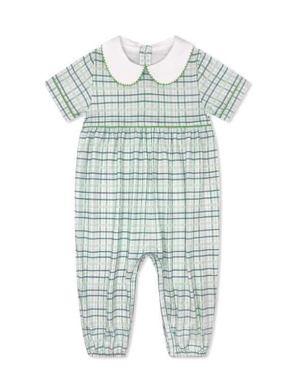 Rover Romper - Boxwood Plaid