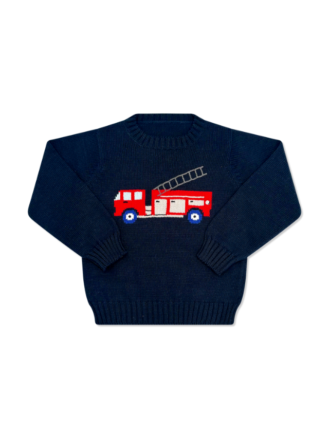 Cozy Up Sweater - Northshore Navy, Firetruck