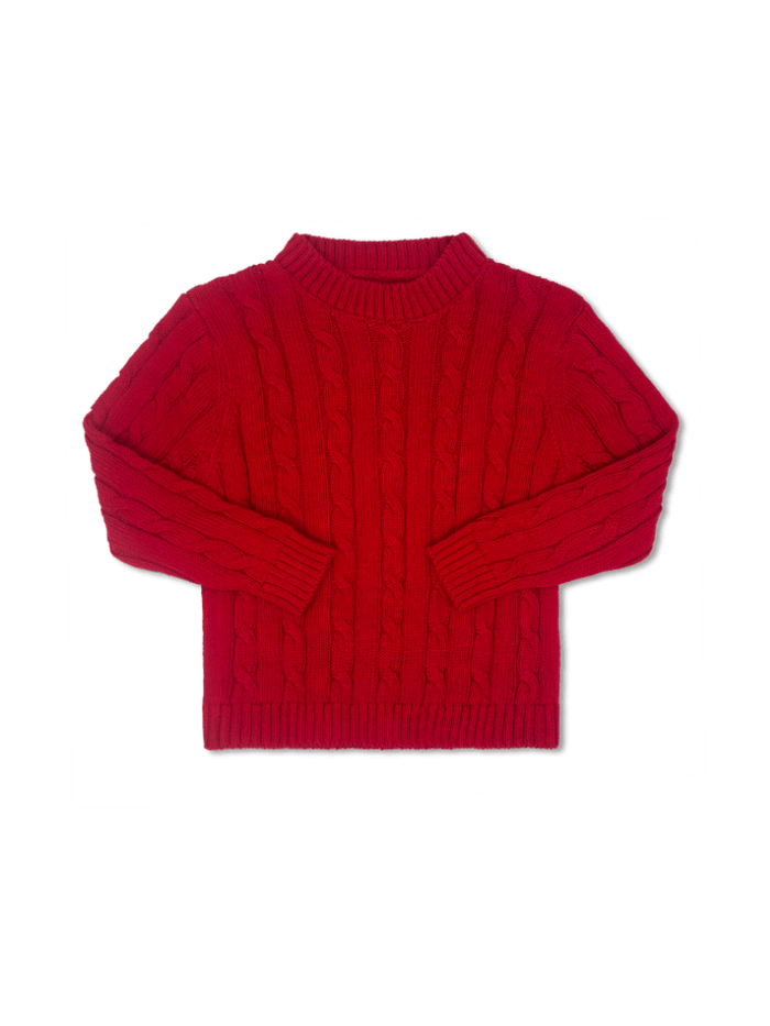 Cable Knit Sweater - Raleigh Red - Classic Sweaters | Lullaby Set
