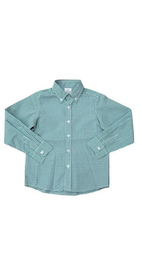 Brees Button Down - Mistletoe Green Windowpane - Classic Tops | Lullaby Set