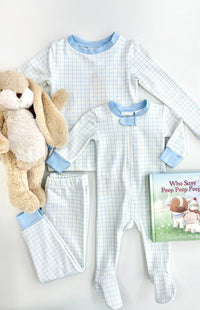 Sweet Pea PJ Set - Cornflower Check, Yellow