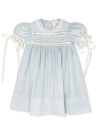 Tiny Town Dress - Blessings Blue Batiste, Floral Embroidery - Classic Dresses | Lullaby Set