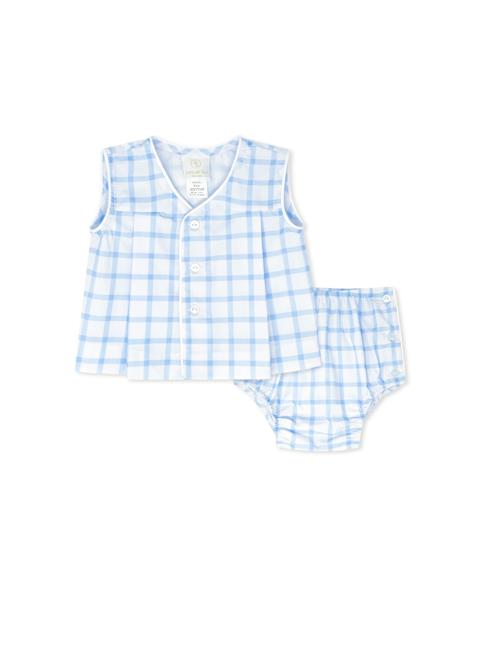 Jack Diaper Set - Whales Blue Windowpane.