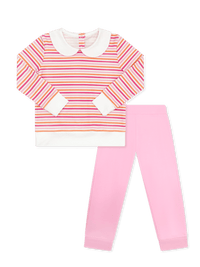 Janie Jogger Set - Falling For Stripes, Pink - Classic Sets | Lullaby Set