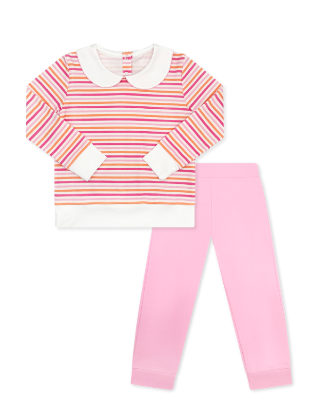 Janie Jogger Set - Falling For Stripes, Pink