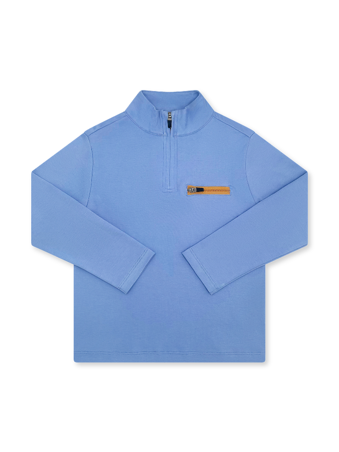 Hudson Half Zip - Bayou Blue, Khaki