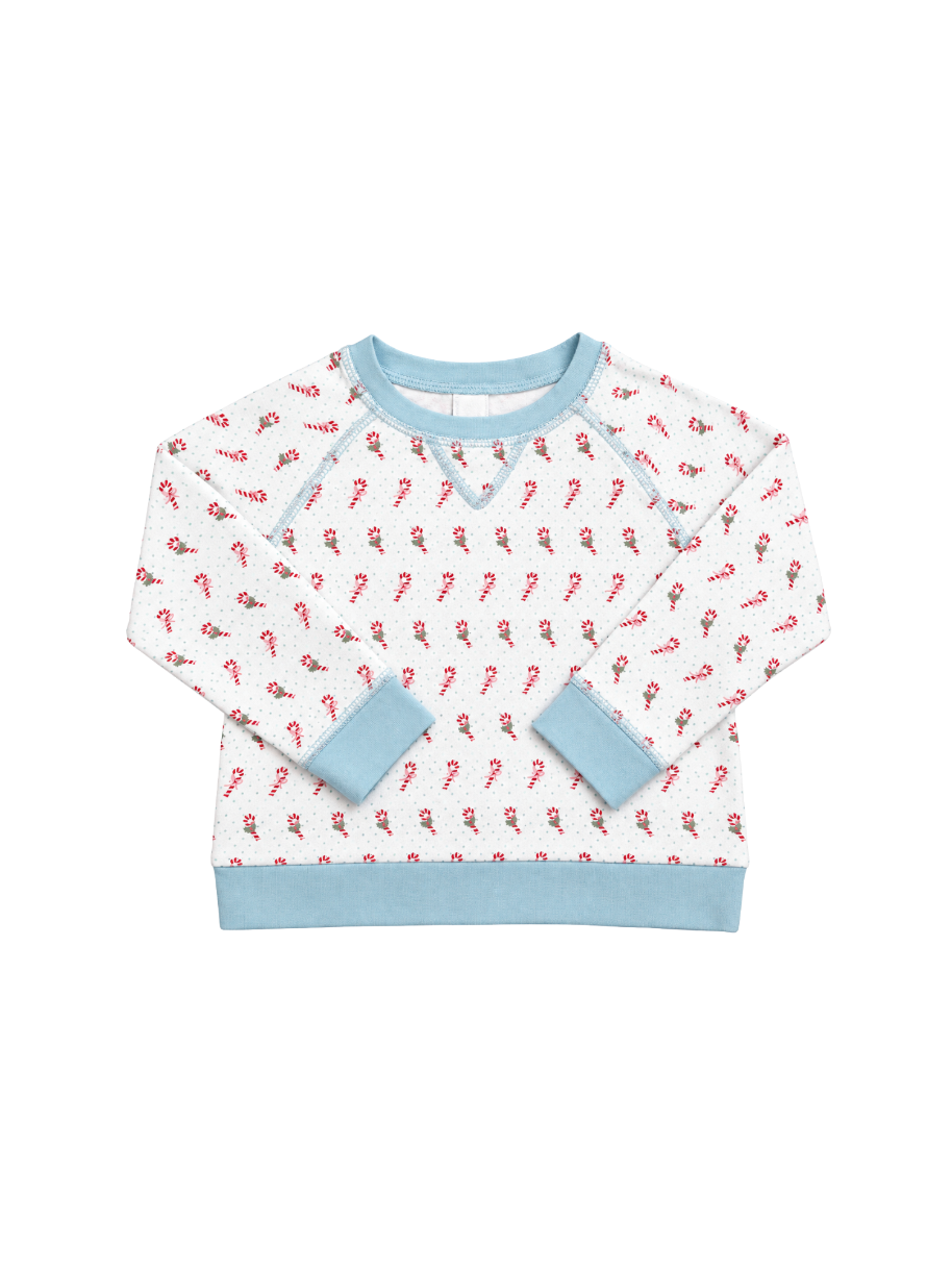 Everett Pullover - Candy Cane Lane, Blue