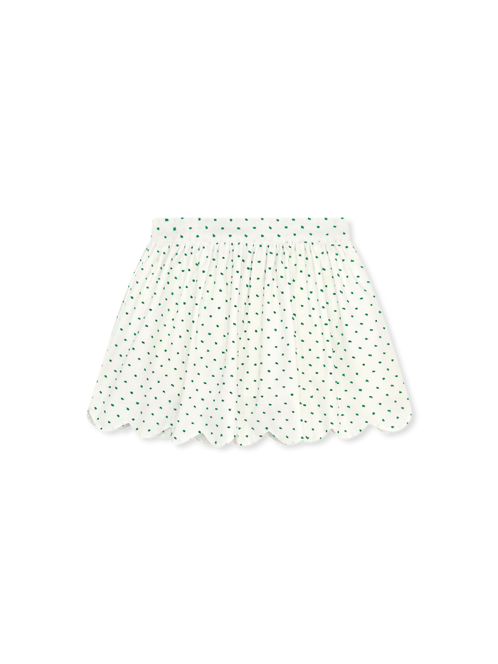 Susie Scallop Skirt - Mistletoe Green Swiss Dot