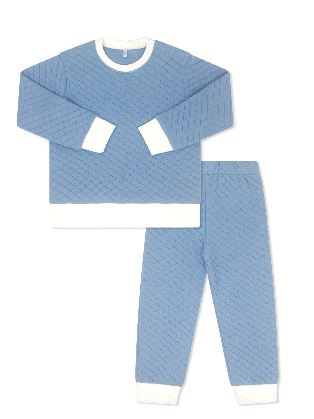 Harris Quilted Playsuit - Baylor Blue - Classic Sets | Lullaby Set