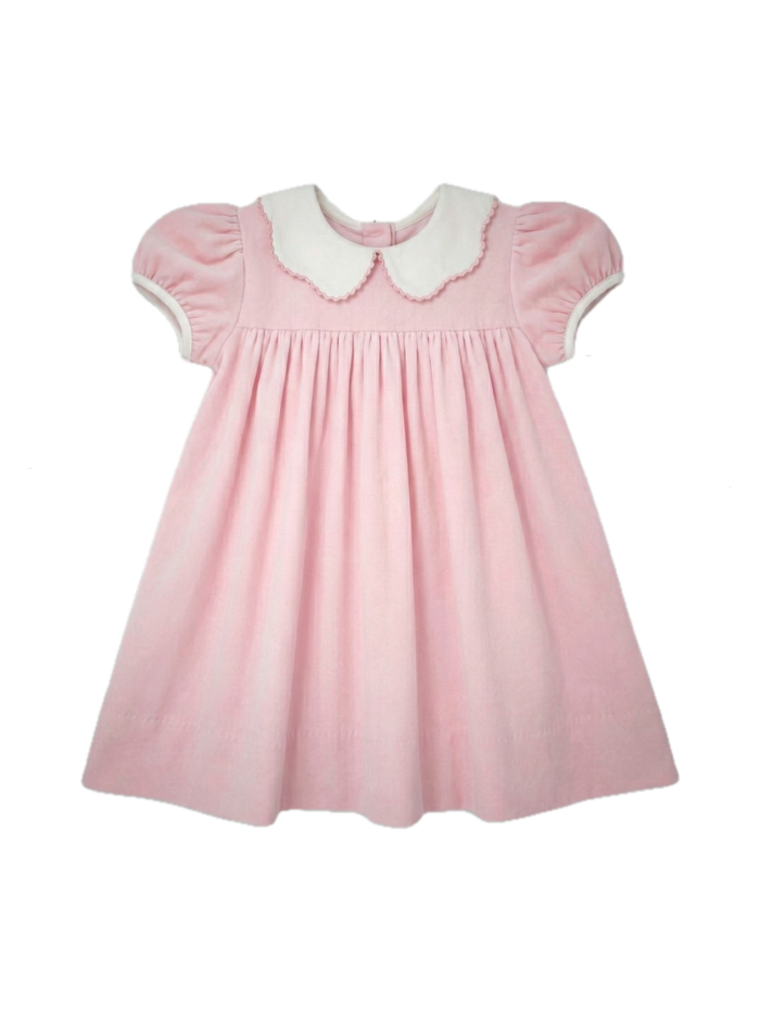 Special Moments Dress - Petite Pink Velvet, Winter White Velvet