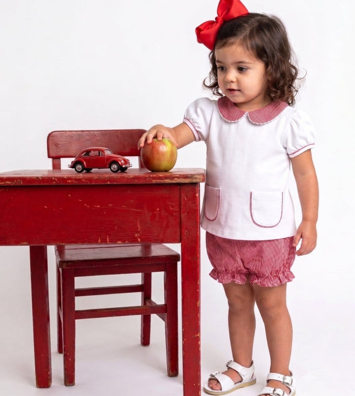 Blessings Blouse - Legacy White, Ramsey Red Minigingham - Classic Tops | Lullaby Set