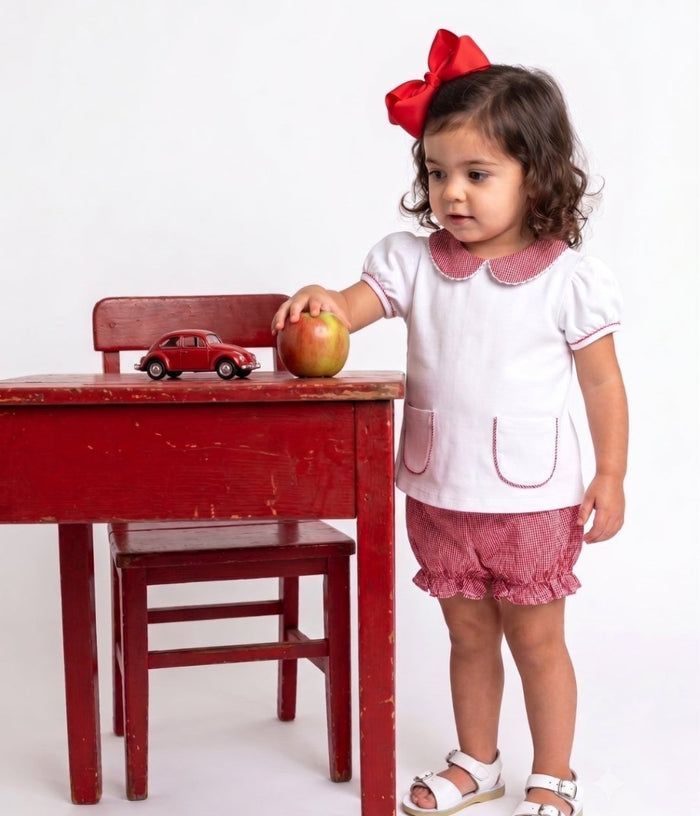 Grace Bloomer - Ramsey Red Minigingham - Classic Bottoms | Lullaby Set