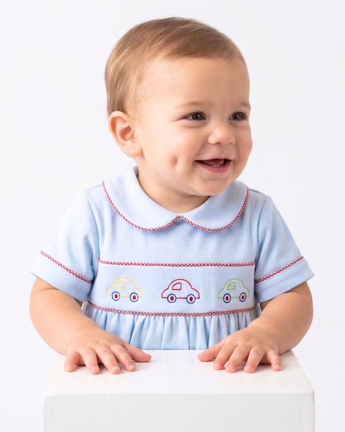 Carson Bubble - Bluffton Blue Knit, Cars - Classic Bubbles | Lullaby Set