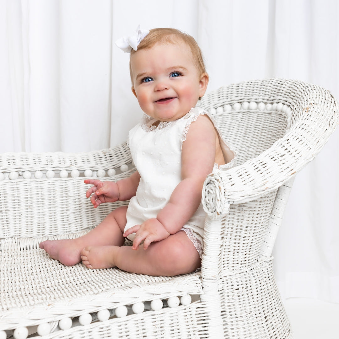 Grace Bubble - Spring White Swiss Dot