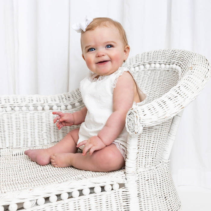 Grace Bubble - Spring White Swiss Dot