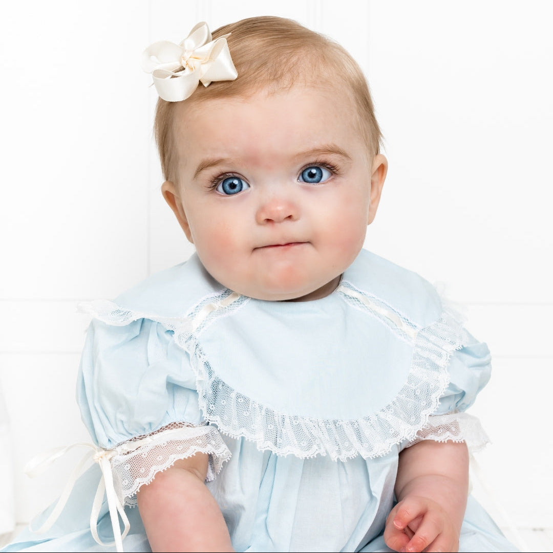 Donahue Bubble - Blessings Blue Batiste with Ecru